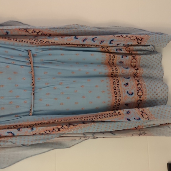 BCBGMaxazria Alexi Slit Tie Waist Pale Blue Coverup Beach Pool Cruise Resortwear - Picture 8 of 10